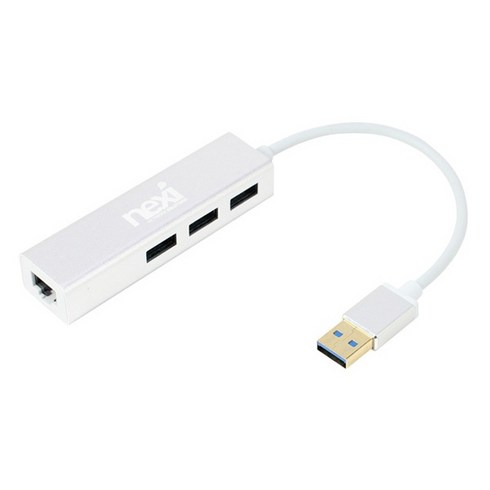 [NEXI] 넥시 USB 허브 USB3.0 3포트 기가비트 랜카드 (NX409-1), 1개