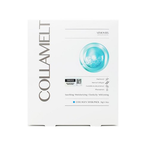 베몽테스 콜라멜트 마스크 30g x 10매 - 추가 3매 증정 VEMONTES COLLAMELT MASK, 1개, 10개입