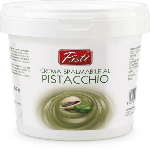 피스타치오스프레드 - 1kg 피스티 시칠리안 피스타치오 크림 스프레드 두바이 초콜릿 재료 Pisti Sicilian Pistachio Spread, 1개