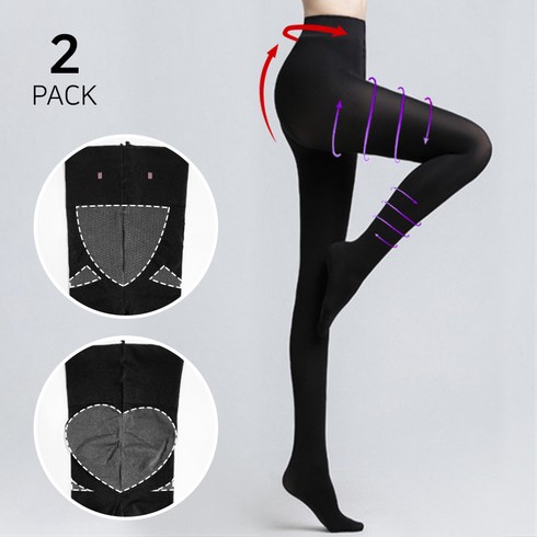 2023년 가성비 최고 압박스타킹 - 패션파트너 국산 뱃살 보정 3D 입체 힙업 200D 팬티 스타킹 2p
