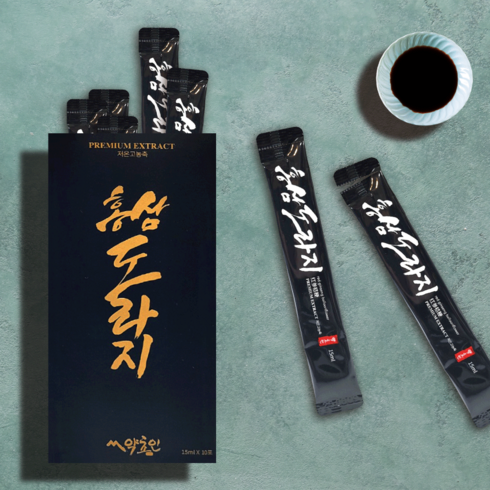 약초인 홍삼 구증구포 흑 도라지청 진액 스틱, 3박스, 30스틱, 15ml