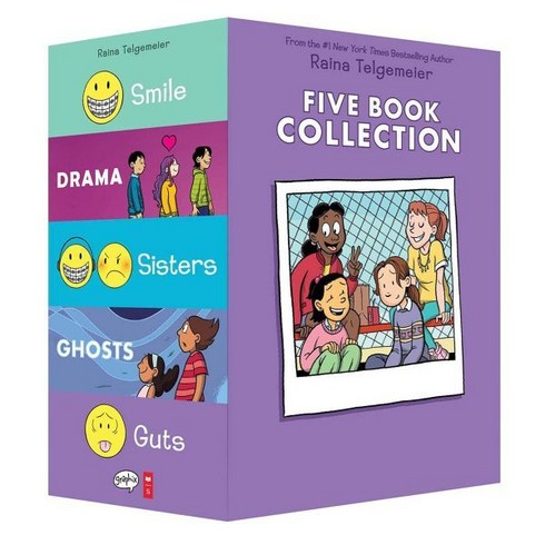 Raina Telgemeier Collection Box Set (Smile Drama Sisters Ghosts Guts):레이나 텔게마이어 그래픽노블 5종, Graphix, 9781338725124, Telgemeier, Raina