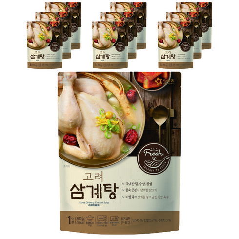  특산 백세 삼계탕 10팩  총 10kg - 아워홈 고려 삼계탕, 800g, 10개