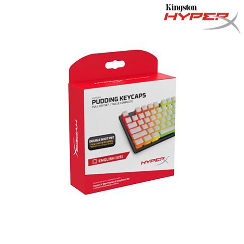 푸딩키캡 - 하이퍼엑스 Double Shot PBT Pudding Keycap 영문, 화이트, HKCPXP-WT-US/G