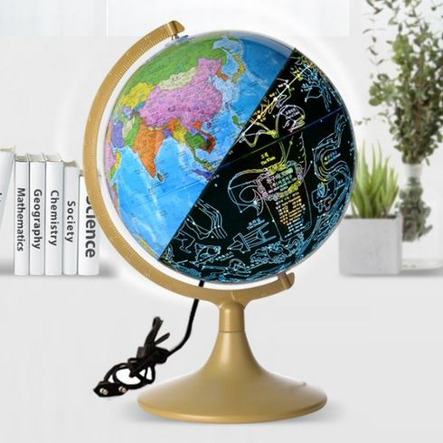 서전지구 행정 LED별자리 지구본 320-HLS + 국기스티커 + 세계지도, 혼합 색상, 1세트
