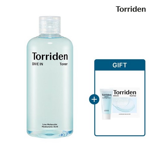토리든 다이브인 저분자 히알루론산 토너 300ml (+수딩크림 20ml+멀티패드10매입 1개), 토리든 다이브인 토너 300ml