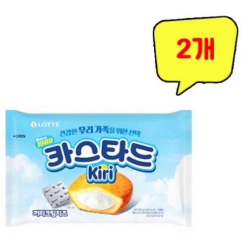 롯데웰푸드 카스타드 끼리크림치즈, 2개, 230g