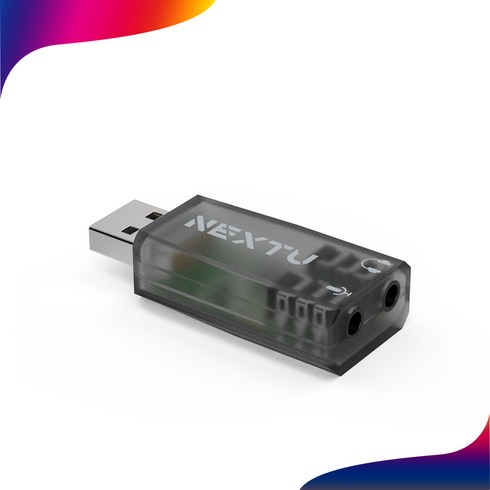 넥스트 NEXT-AV2305 USB외장사운드카드 USB포트를 3.5mm 스피커/마이크포트로 변환