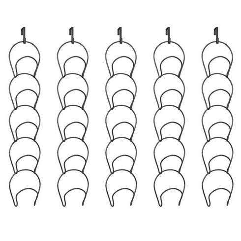 엘리포인트 공간활용 도어훅 5단 모자걸이, 5개, 시크블랙