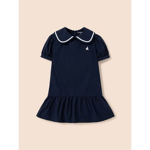백화점매장정품 빈폴키즈 BEANPOLE KIDS 시어서커 칼라 포인트 플레어 원피스 네이비 (BI4371G03R)