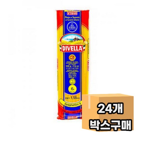 푸드올마켓_ 디벨라 9호 스파게티니 500g 한박스 (500g x 24ea), 24개