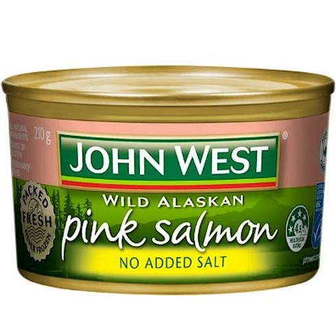 존웨스트 무염 와일드 알래스카 연어 통조림 Wild Alaskan Pink Salmon 210g 4개