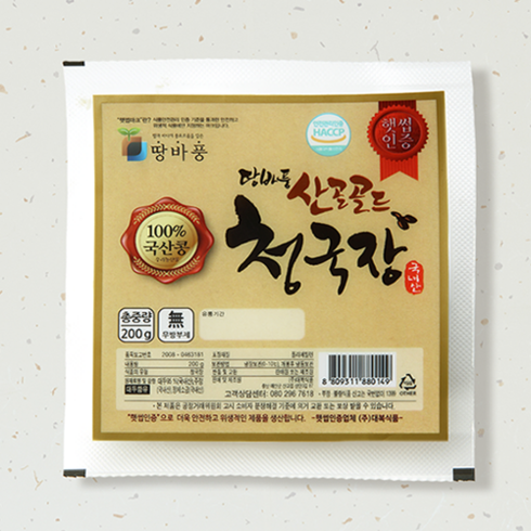 대복식품 땅바풍 국산청국장 200g 국산콩100% 해썹인증, 12개