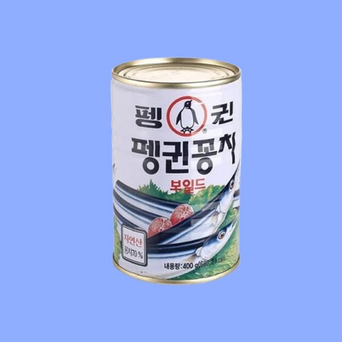 펭귄 꽁치보일드 통조림, 400g, 24개