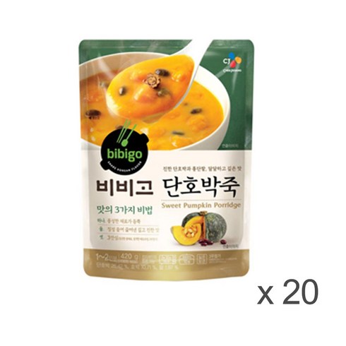 호박죽 - 비비고 단호박죽, 420g, 20개