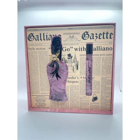 John Galliano EDT Perfume Gift Set: 60ml Eau de Toilette & 10ml Travel Edition, 1개