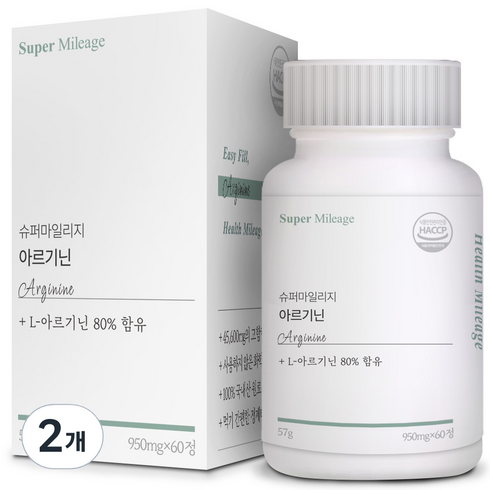 건강상회 국내산 고함량 L 아르기닌 영양제, 60정, 2개