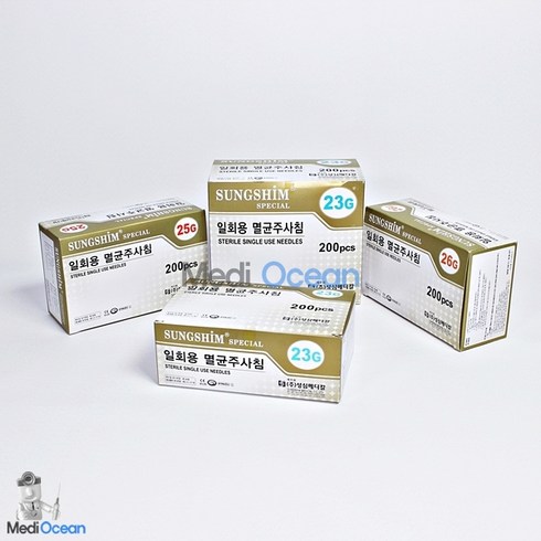 성심메디칼 일회용주사침(Long Needle) 23G 6cm 판매단위:박스(200개), 1개