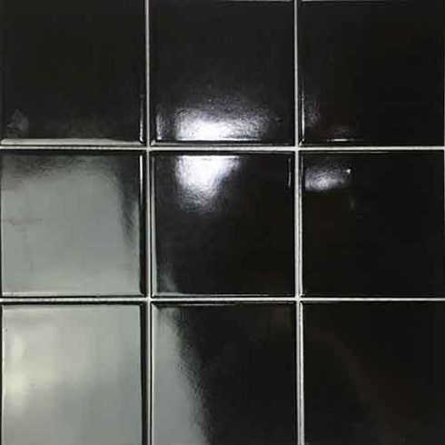 2023년 가성비 최고 컬러타일 - 타일닷컴 자기질 모자이크 바닥/벽 타일 98x98 정사각 컬러타일 주방타일 욕실타일 인테리어타일, 3.유광블랙(9조각)-1장, 1장