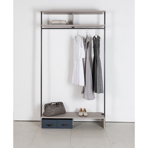 리바트 프레임 드레스룸 1200 긴옷장, 그레이