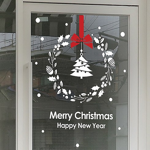 크리스마스 시트지 데코 스티커, 9019_북유럽행복리스-트리