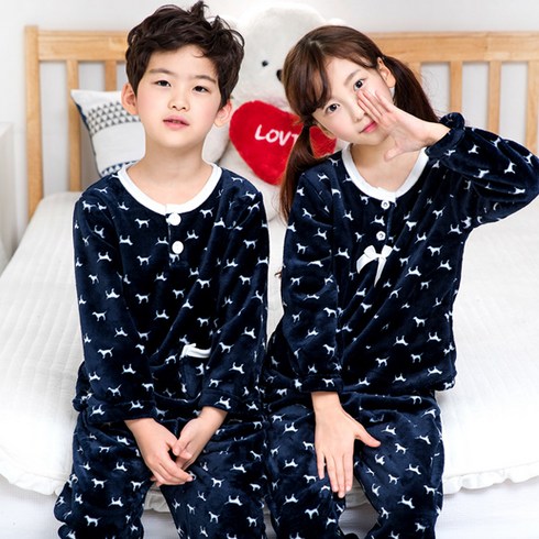 이라인 남아용 꼬마강아지 수면 잠옷