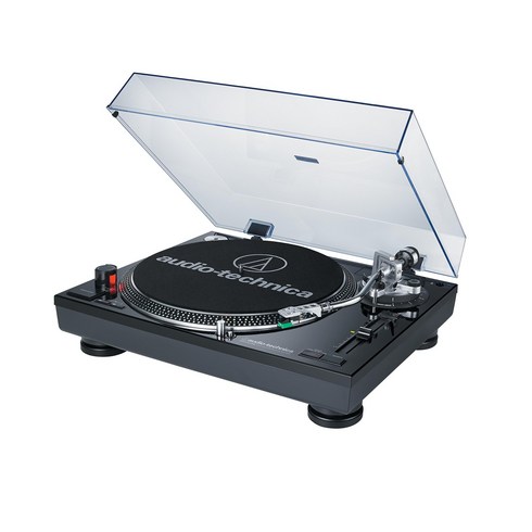 오디오테크니카 다이렉트 드라이브 전문 턴테이블 USB 및 아날로그 AT-LP120, AT-LP120BK-Black