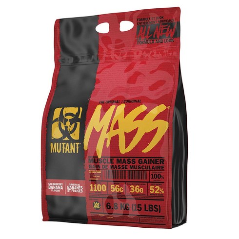 Mhp 업 유어 매스 - 뮤턴트 더 오리지널 근육량 게이너 스트로베리 바나나 맛, 1개, 6.8kg