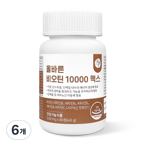 올바른 비오틴 10000, 90정, 6개