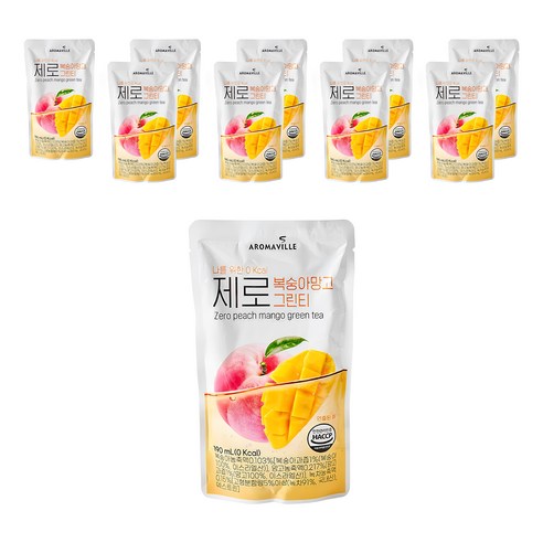 브랜드없음 제로 복숭아망고그린티 에이드 190ml, 30개