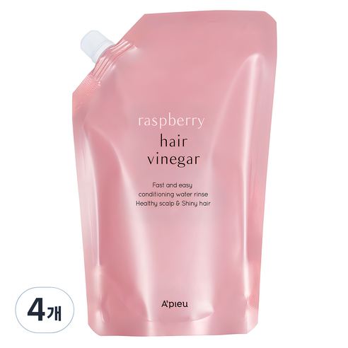 어퓨 라즈베리 헤어 식초 리필용 라즈베리향, 400ml, 4개