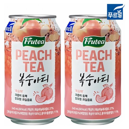 푸르티 복숭아티 240ml, 90개 립톤아이스티복숭아355