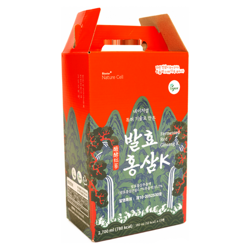 비건건강음료 발효홍삼K 180ml 6개 씹어먹는 9증 9포 특허받은 발효홍삼 음료