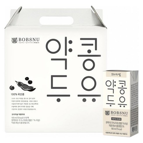 서울대밥스누 오리지널 약콩두유, 190ml, 48개