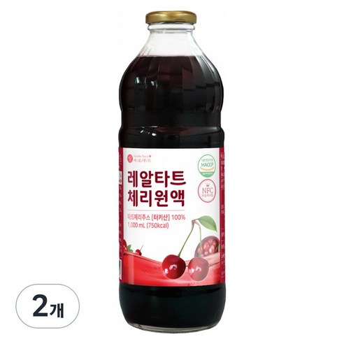 바로푸드 레알 타트체리 원액, 1L, 2개