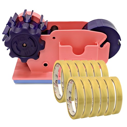 홀스파워 물레방아테이프 커터기 +리필테이프12개, 분홍(물레방아)+리필테이프12mm(12개)