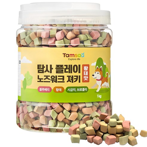 탐사 강아지 플레이 노즈워크 말랑 져키 간식, 황태맛, 1kg, 1개