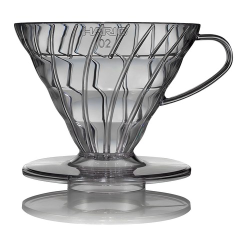 하리오 V60플라스틱 드리퍼02 투명블랙 + 종이필터 세트 VDR-02-TB-KEX, 드리퍼 + 종이필터 40p, 50ml, 1세트