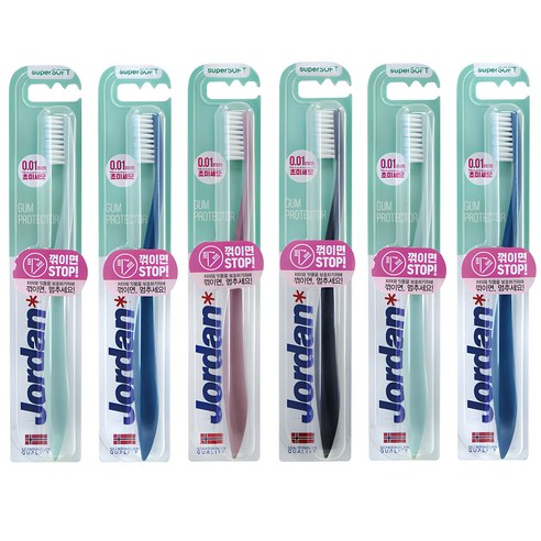 조르단칫솔 추천 상품조르단 성인용 칫솔 검프로텍터, 1개입, 6개 제품 사진