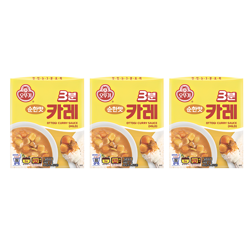 오뚜기3분 카레 순한맛, 200g, 5개