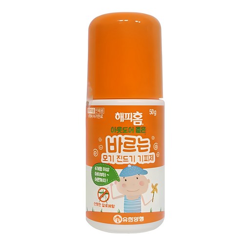 해피홈 아웃도어 롤온 바르는 모기 진드기 기피제, 50g, 2개