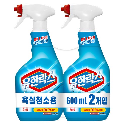 유한락스 욕실청소용, 600ml, 2개