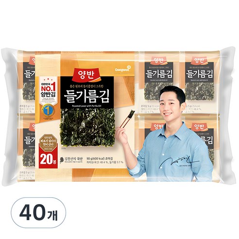 동원 양반 들기름 도시락김, 4.5g, 40개