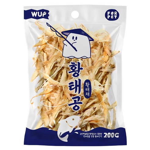 WUP 강아지 황태공 간식, 황태채, 200g, 1개