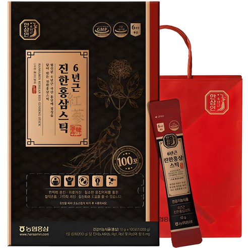 한삼인 6년근 진한홍삼스틱 + 쇼핑백, 1kg, 1개