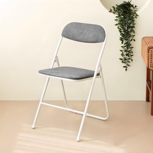 코멧 멜로우 패브릭 베이직 폴딩 체어, 아이보리, 1개