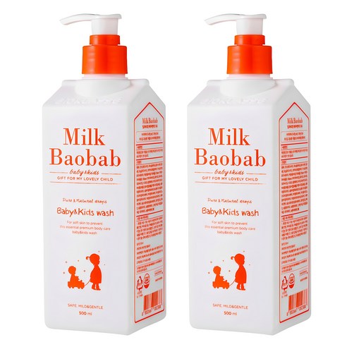 밀크바오밥 베이비 앤 키즈 바디 워시, 500ml, 2개 
욕실용품/스킨케어