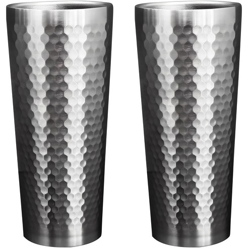 홈앤하우스 보온보냉 이중 스텐 냉장고 컵, 510ml, 2개