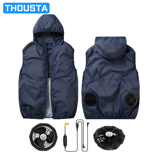 THOUSTA 여름 아이스 얼음 선풍기 조끼 쿨링 에어컨 냉풍 작업복