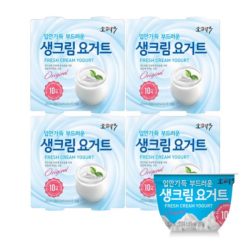 소와나무 생크림 요거트 85g x 16개입, 340g, 4개